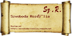 Szvoboda Rozália névjegykártya